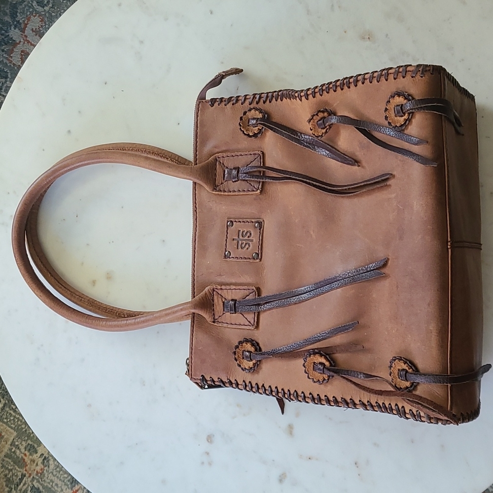 STS Ranchwear Brown Leather Tote Bag